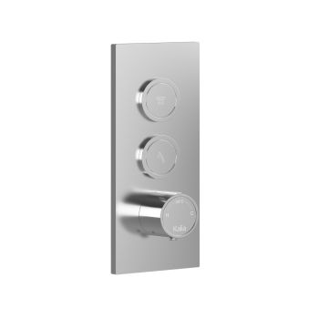 2-Way Thermostatic 1/2'' Valve with Diverter and Push Buttons Square Decorative Trim