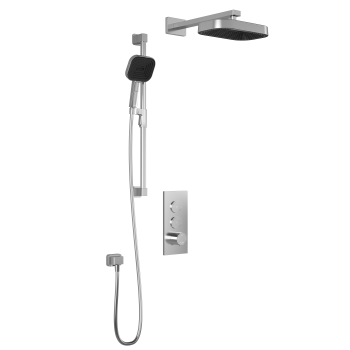 Premia - SquareOne TB2Shower system with push-buttons valve - Wall arm