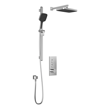 Plus - SquareOne TB2Shower system with push-buttons (without valve) - Wall arm
