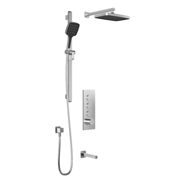 Plus - SquareOne TB3Shower system with push-buttons (without valve) - Wall arm