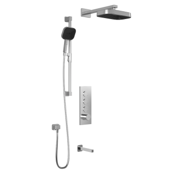 Premia - SquareOne TB3Shower system with push-buttons (without valve) - Wall arm