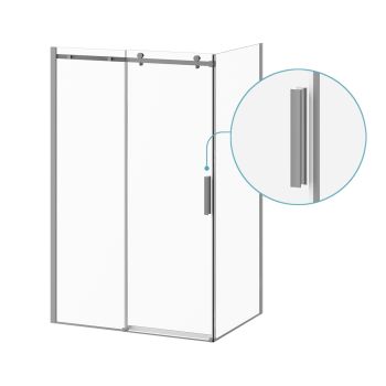 Koncept - Sliding shower door - 48’’ or 60’’ - Corner - Chrome