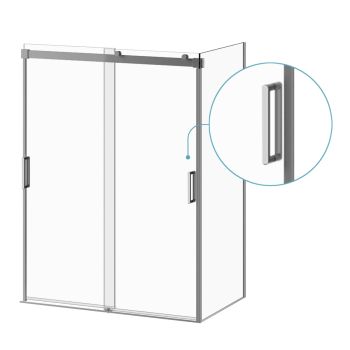 AKCESSPorte de douche coulissante 48” ou 60” - Coin - Chrome