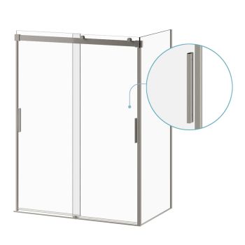 AKCESSPorte de douche coulissante 48” ou 60” - Coin - Nickel brossé