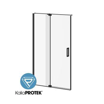 DISTINKPorte de douche à pivot 48” x 77” avec film protecteur KaliaPROTEK - Noir mat