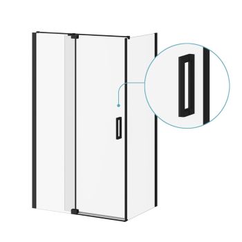 Distink - Pivot shower door - 36’’, 42’’, 48’’, 54’’ or 60’’ - Corner - Matte black